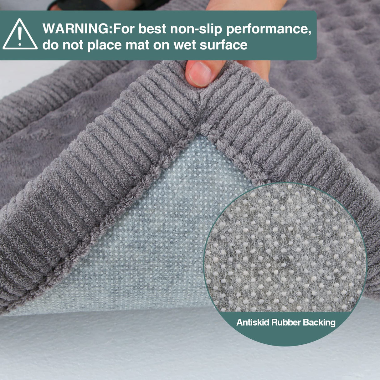Large Dog Crate Pad 36 inch Gray Memory Foam Dog Kennel Bed Soft Flannel Washable Anti Slip Puppy Sleeping Mat,Grey