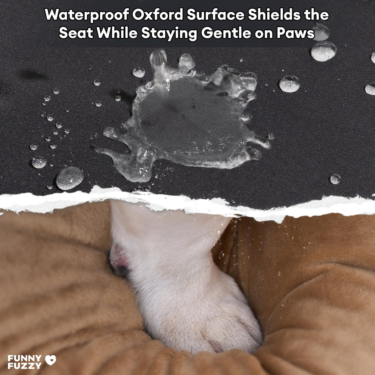 FUNNY FUZZY Waterproof Dog Car Seat for Small & Medium Dogs Up to 35lbs, Detachable & Washable Pet Booster Seat with Leash, Thick Cushion, Storage Pockets & Adjustable Straps (Green)