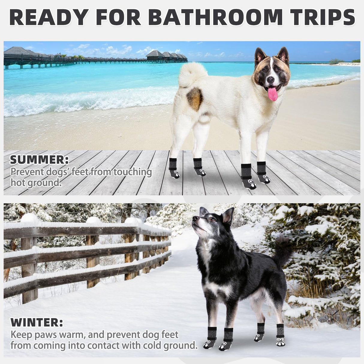 KOOLTAIL Dog Socks for Hot/Cold Pavement to Prevent Licking Paws,Dog Boots&Paw Protector for Hardwood Floors Anti Slip,Traction Control Booties for Small Medium Large Senior Dogs,XL