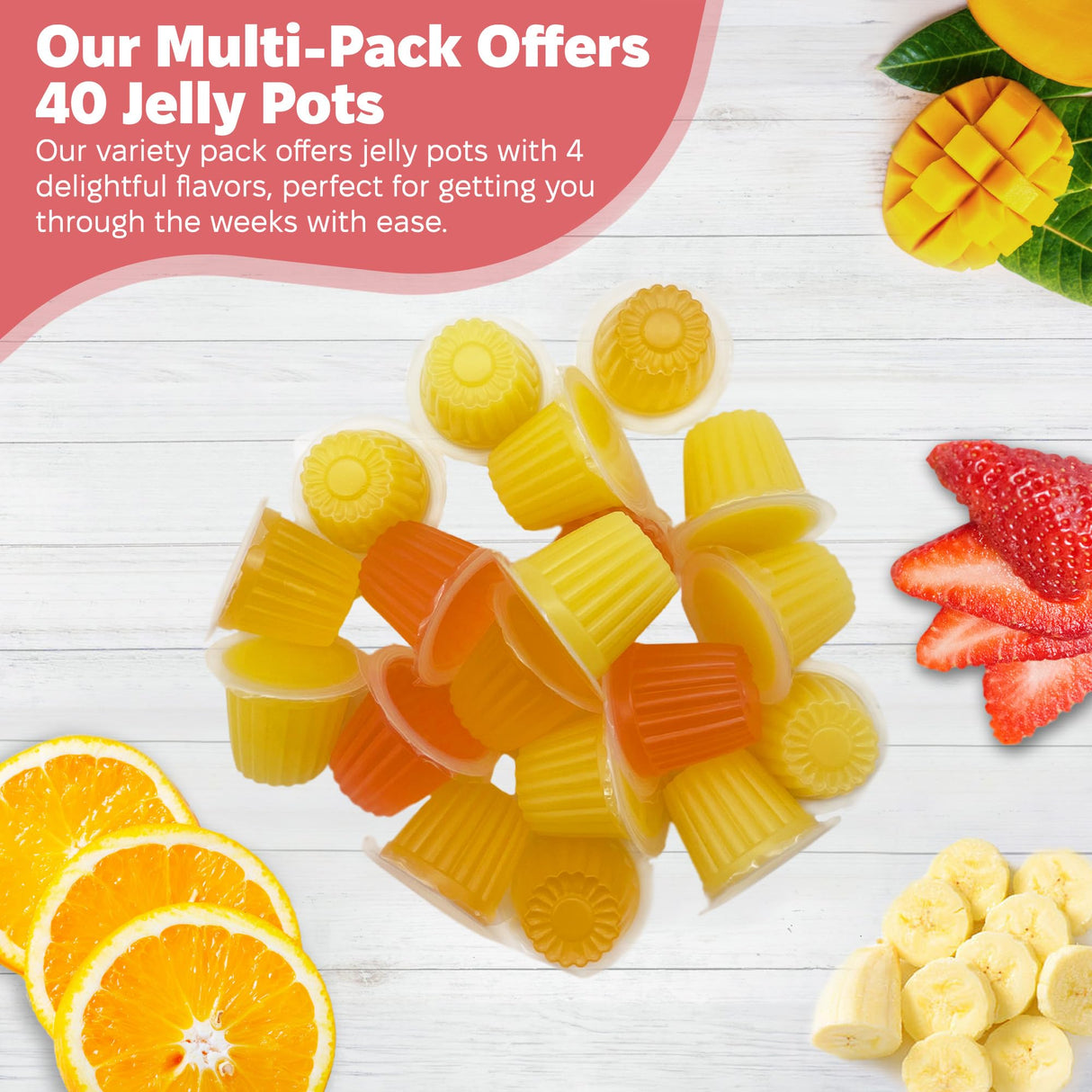 Snout and Shell Pet Jelly Pods Variety Pack - Nutritious Jelly Fruit Nectar Treats for Geckos, Sugar Gliders, Birds, Small Pets - Real Fruit Juice - 40 Cups