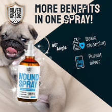 Load image into Gallery viewer, SILVER GRADE Wound Spray for Pets – Colloidal Silver Wound Care for Dogs & Cats – Helps with Skin Irritation, Hot Spots, Rashes, Scratching, Itch, Bites & Burns – Use a Dog Cone – 4 oz