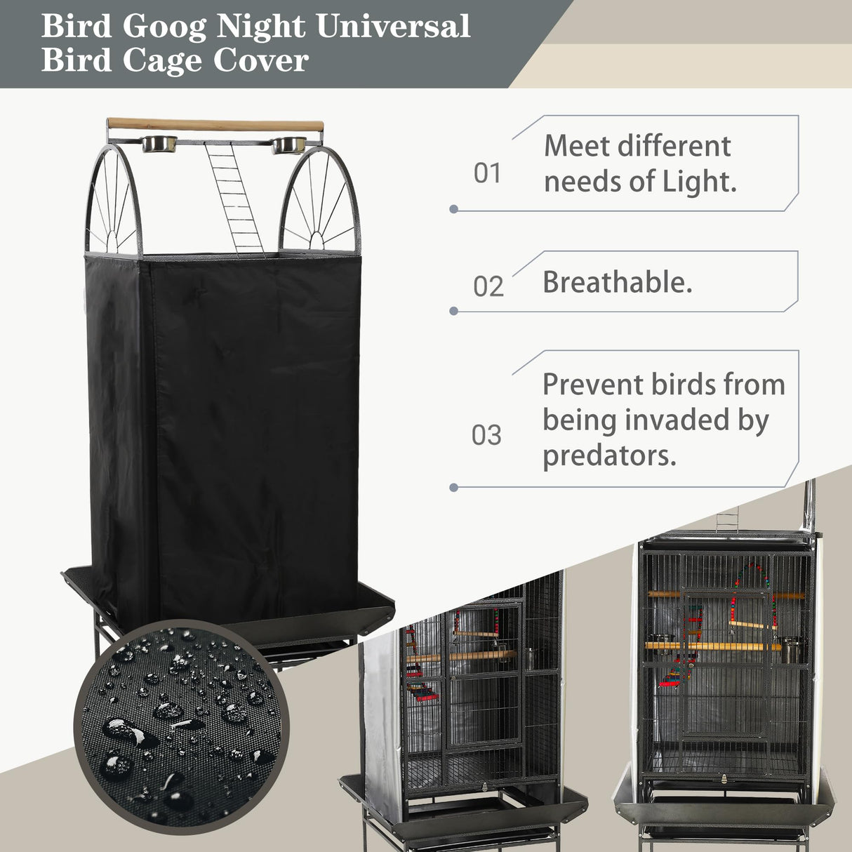 Sinopet 69-inch Large Bird Cages for Parrots,Large Parrot Cages for Large Birds, Flight Cage for Birds,Large Parakeet Cage with Birdcage Cover for African Grey,Quaker,Cockatiel,Green Cheek Conure