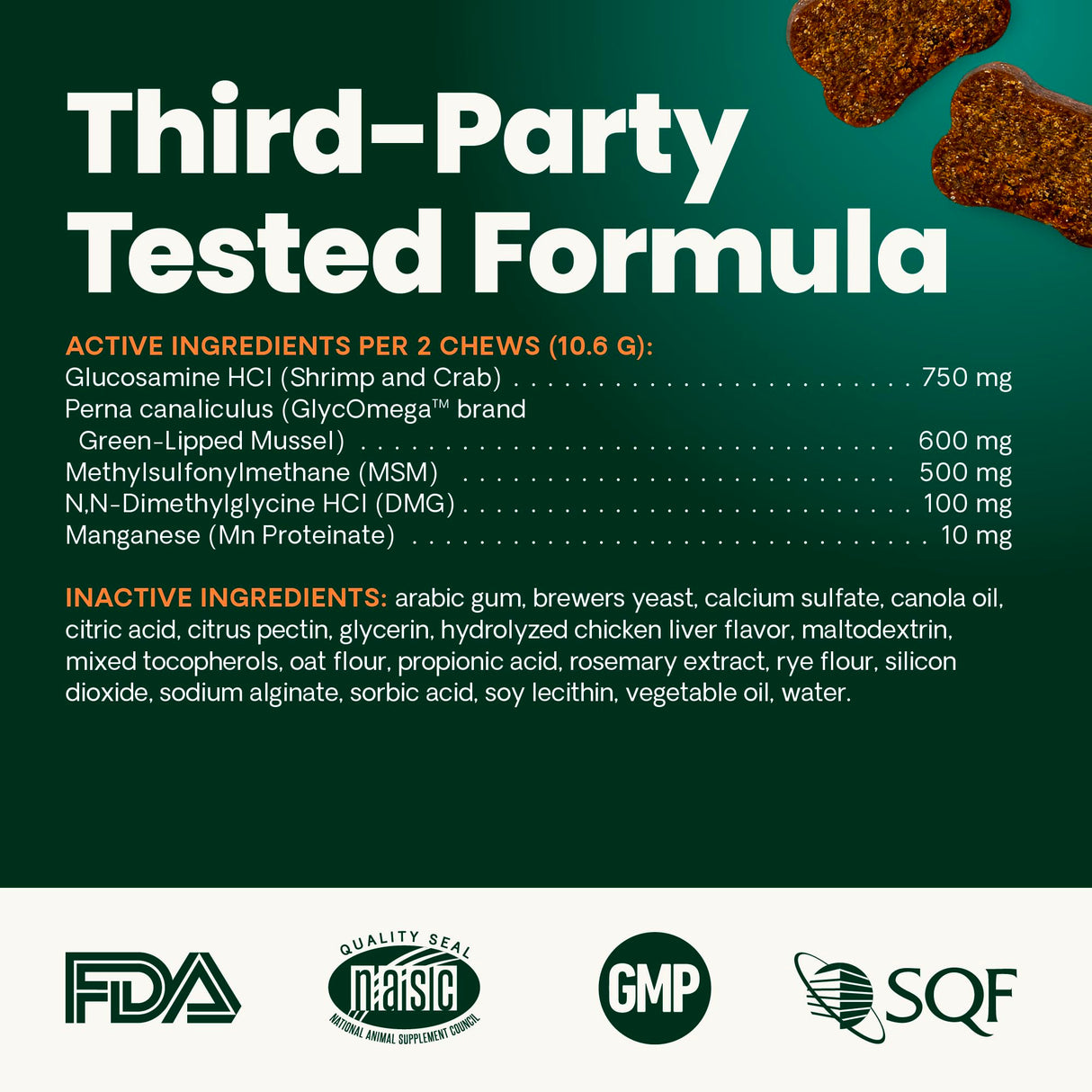 VetriScience GlycoFlex Sport Hip and Joint Supplement for Dogs - Joint Support Chews with Green-Lipped Mussel, DMG, and Glucosamine for Dogs, Chicken Liver Flavor