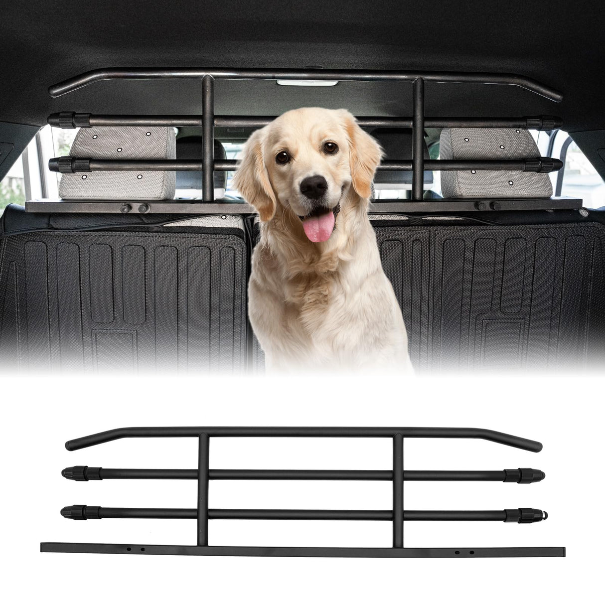 Zekzoop Pet Barrier Compatible with 2025 2026 Toyota 4Runner Behind 2nd Row Backseat Car Pet Barrier Divider Gate Trunk Cargo Area Heavy-Duty Carbon Steel Dog Barriers for 4 Runner Accessories