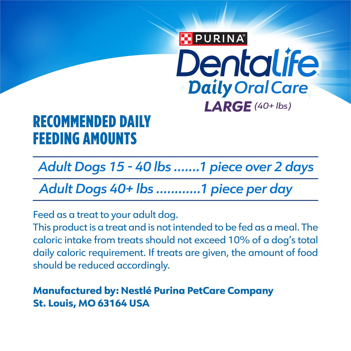 DentaLife Daily Oral Care Dog Treats for Large Dogs, Chewy Dental Treat to Freshen Breath and Fight Tartar, Chicken Flavor - 30 ct. Pouch