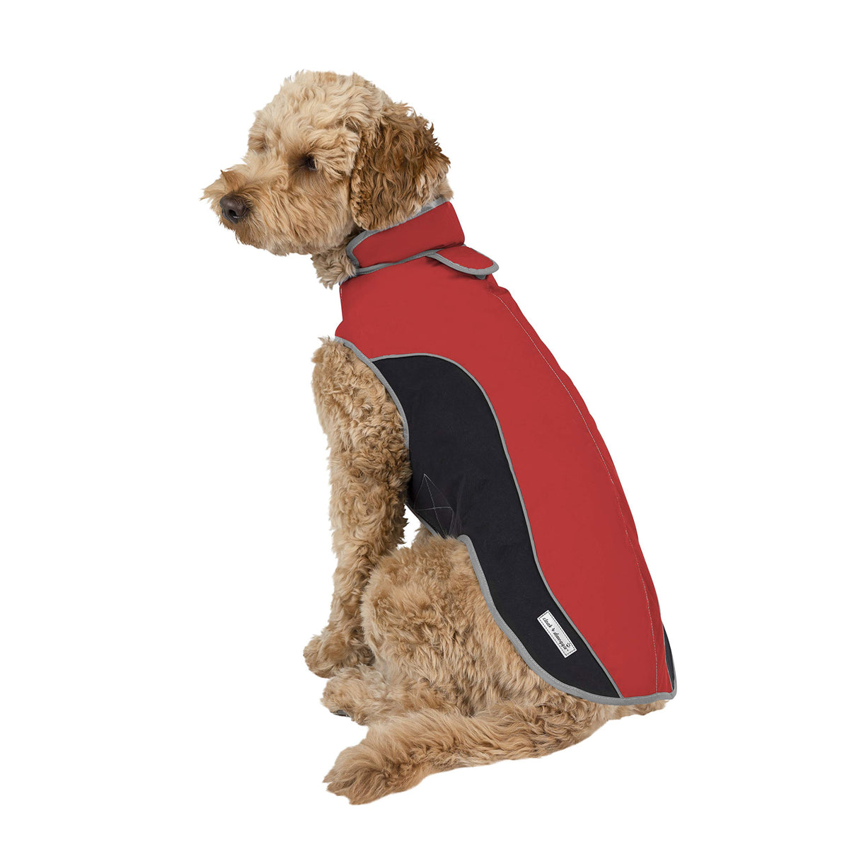 My Canine Kids Jacket for All Dogs, Fleece-Lined, Waterproof Doggie Vest, Reflective Pet Parka (6800) (Medium, Red/Black)