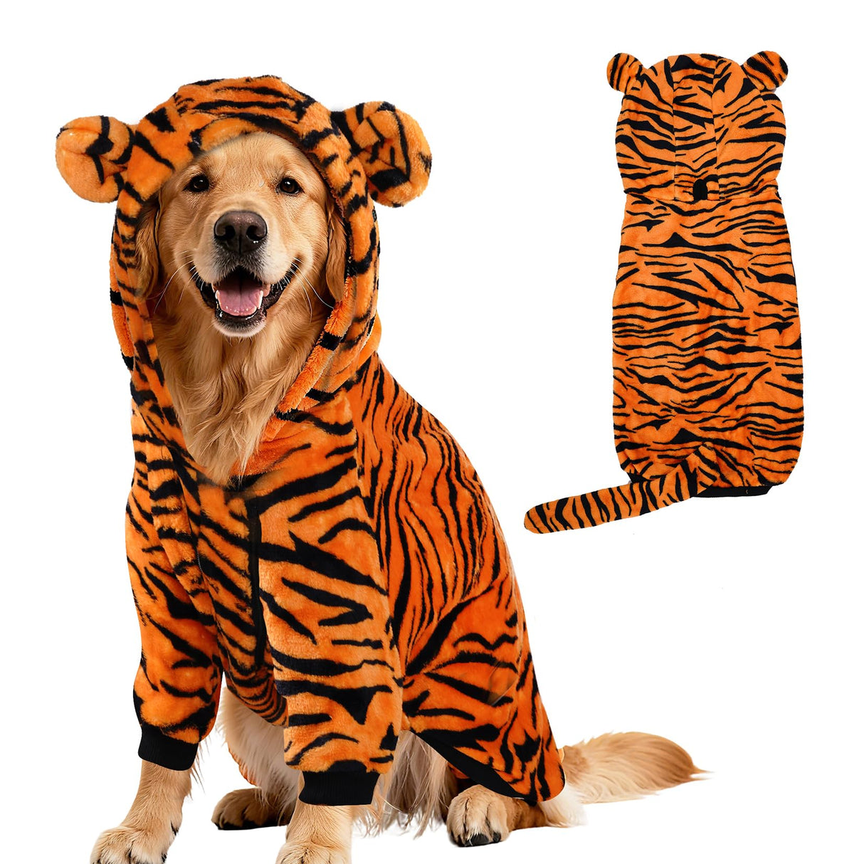 Topbuti Dog Halloween Tiger Costume Pet Funny Cosplay Clothes Dog Hoodies Sweaters Cat Coat Warm Winter Sweaters Outfits for Small Medium (Medium)