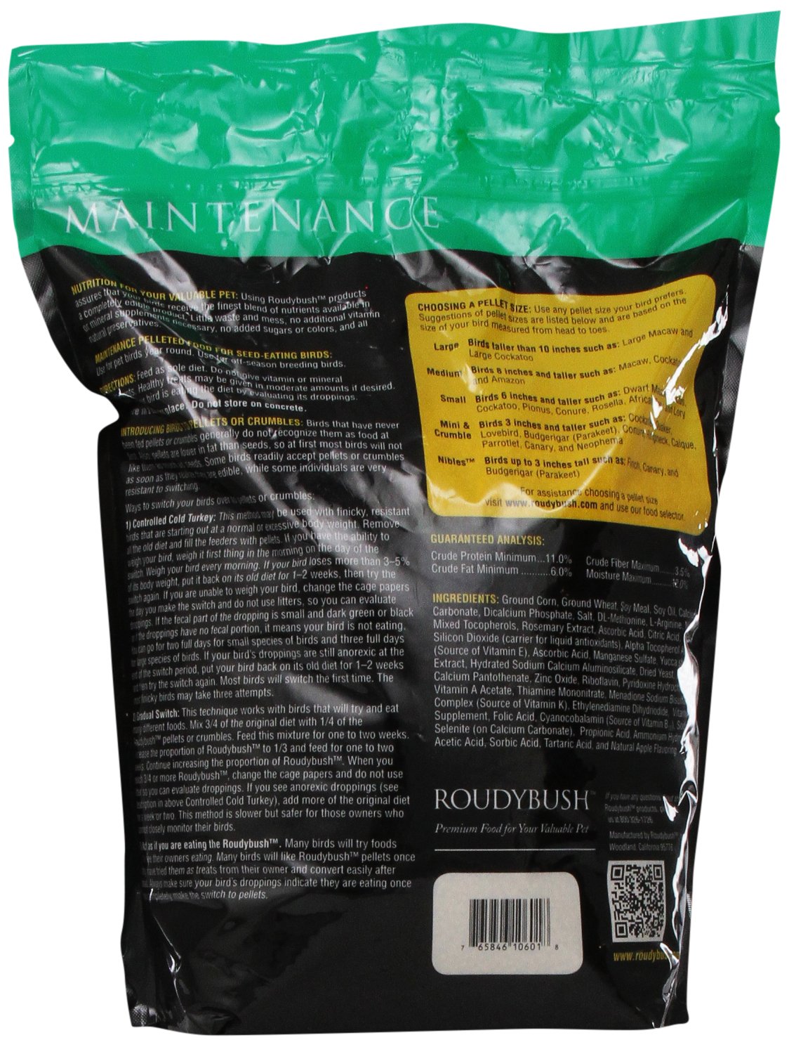 RoudyBush Daily Maintenance Bird Food, Nibles, 10-Pound (210NIDM)