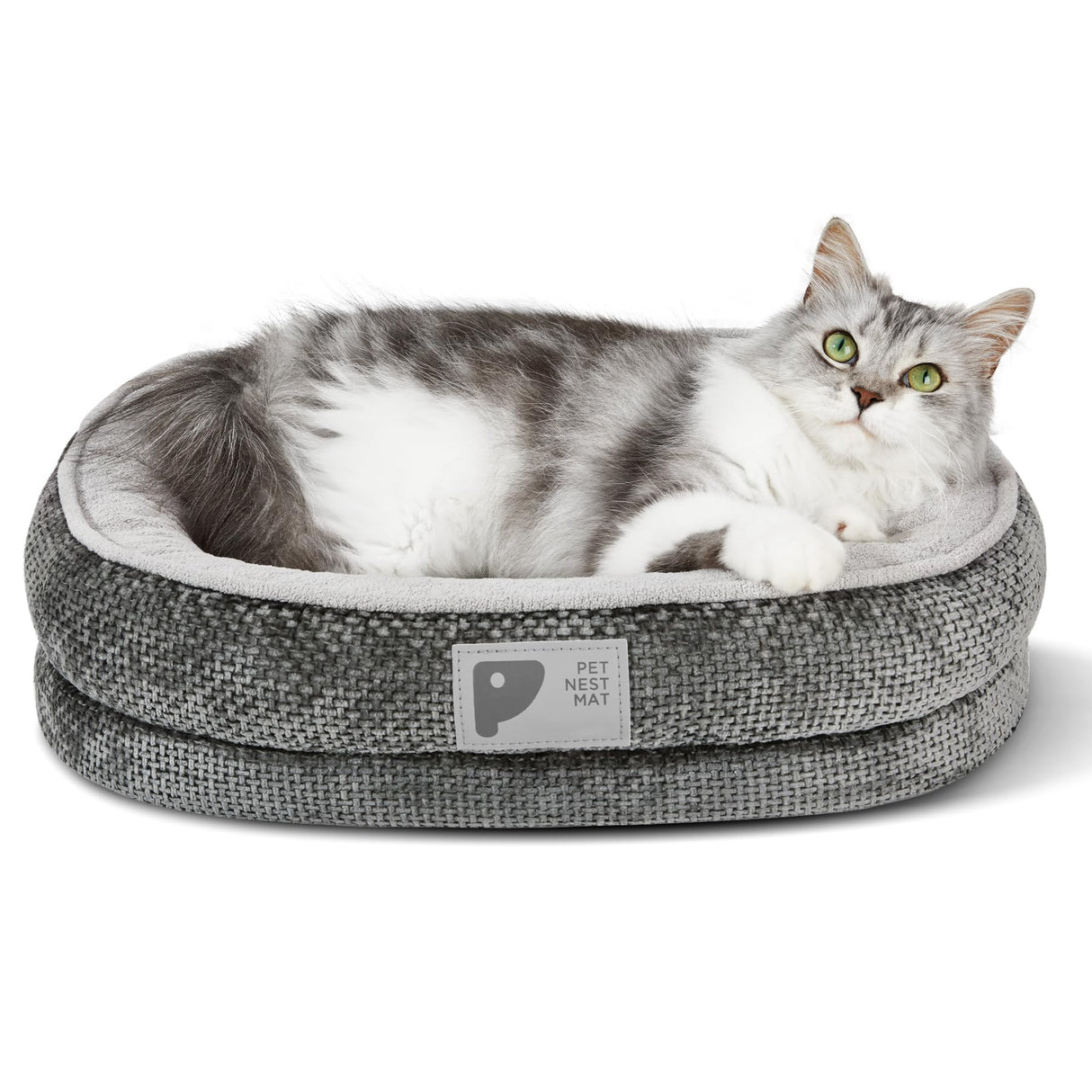 Bininl Orthopedic Cat Bed for Puppy & Kitten,Cat Sofa Bed with Egg Crate Foam Four Sided Dog Couch Beds with Removable Cover & Non-Slip Bottom Grey XS