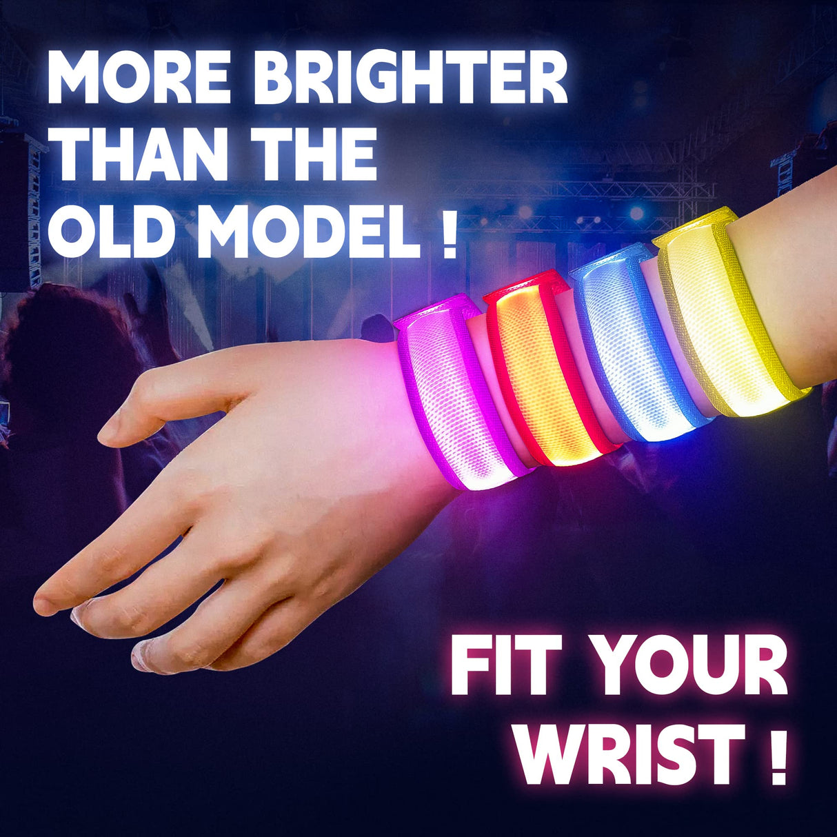 KIRALUMI 8 PCS LED Glow Bracelets, Light Up Wristbands - Halloween Glow in The Dark Party Bracelets Favors Supplies for Christmas, Concerts, Festivals, Game Prizes, Sports, Rave Accessories(White-CS)