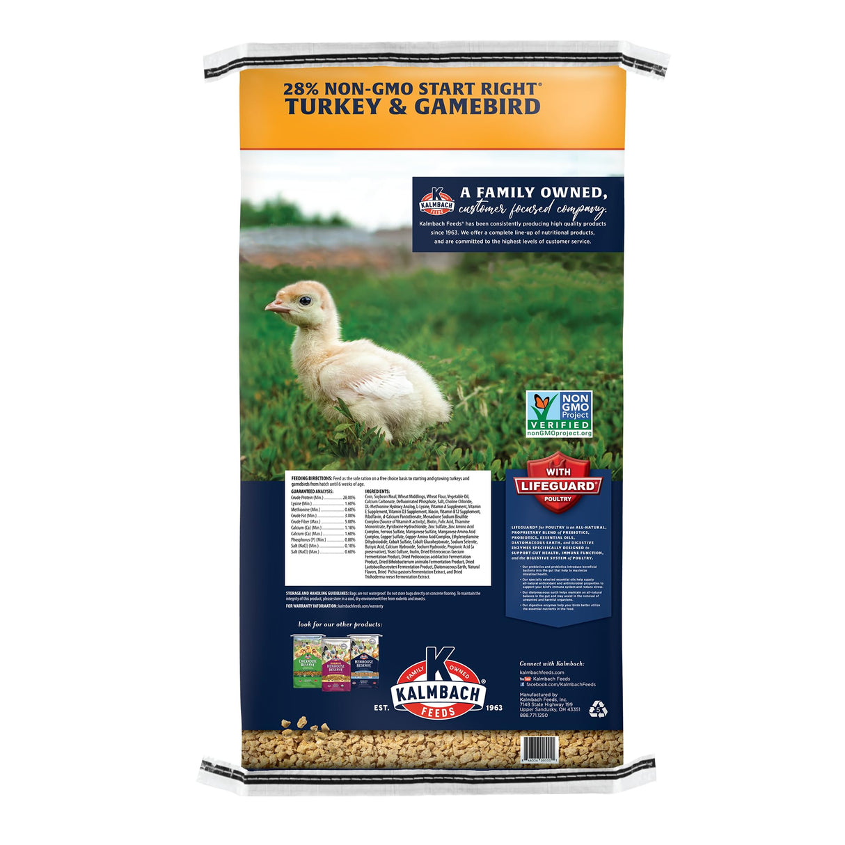 Kalmbach Feeds Start Right Non-GMO Turkey & Gamebird Crumble Feed, 50 lb Bag