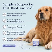 Load image into Gallery viewer, Pawfy Anal Gland Chews for Dogs with Peanut Butter | Dog Probiotics – Helps with Constipation, Digestive Health, and Gas Relief | Promotes Healthy Poops & Comfort - 30 Dog Supplements