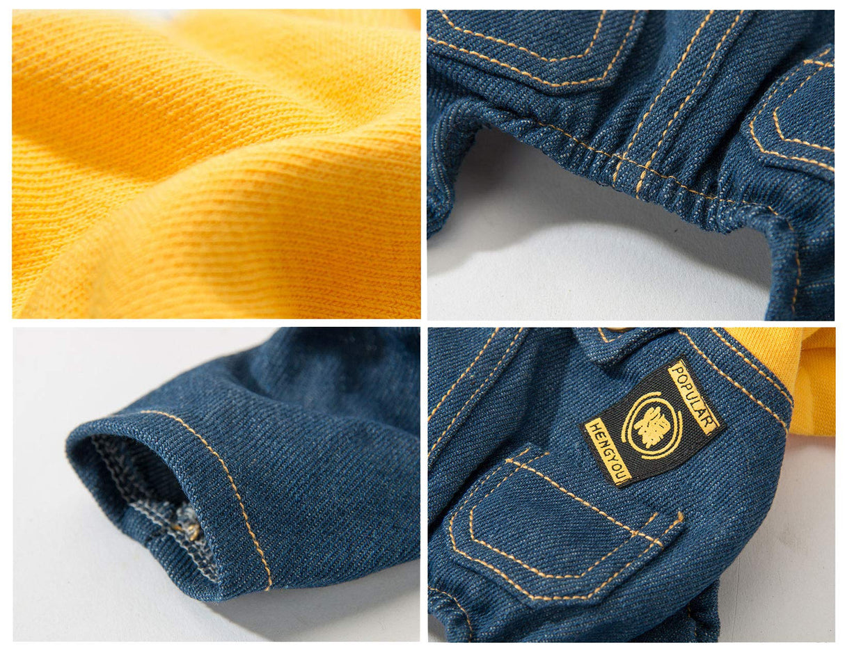 Dog Costume Clothes, Cute Denim Overalls for Small & Medium Pets, Boy & Girl Dogs Coats Jeans T-Shirts Sweatshirts