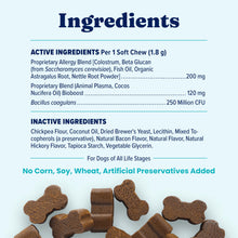 Load image into Gallery viewer, Solid Gold Dog Allergy Relief Chews - Dog Itching Skin Relief & Seasonal Allergies Support - Alaskan Salmon Oil for Dogs Skin, Coat & Immune Support - Bacon Flavor Soft Allergy Chews for Dogs -120ct
