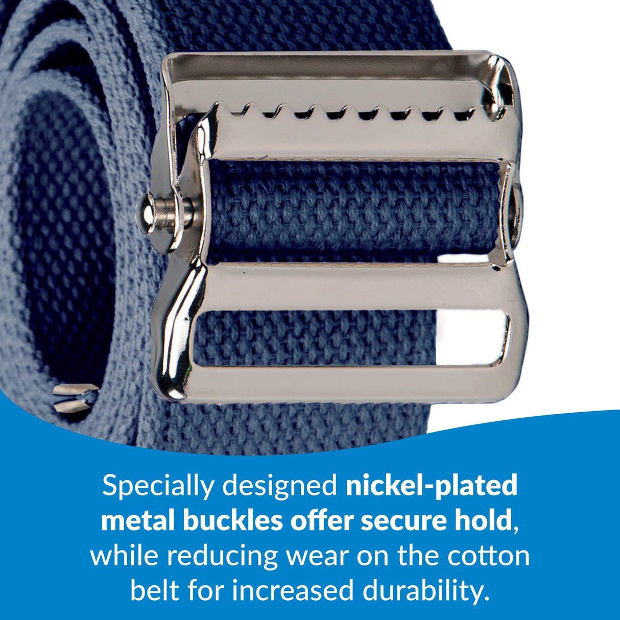 TIDI Posey Gait Belt, Navy Blue, Long, 74” – Walking Belt & Gait Belt – Quantity: 1 – Medical Supplies for Nurses, Physical Therapy & Home Care (6528L)