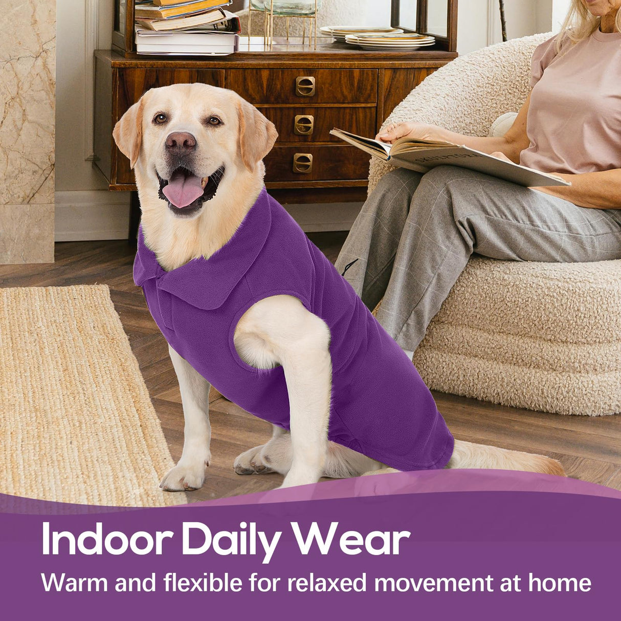 Dog Winter Colthes for Small Medium Large Dogs, Pullover Warm Fleece Vest Sweatshirt, Plaid Thermal Doggy Sweater, Stretchy Puppy Cold Weather Coats