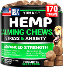 Load image into Gallery viewer, Hemp Calming Chews for Dogs - Advanced Dog Calming Chews - 170 Treats - Anxiety Relief Treats - Hemp Oil - Separation Aid, Stress, Hip and Joint Supplement for Canine Health Support - Beef Flavor