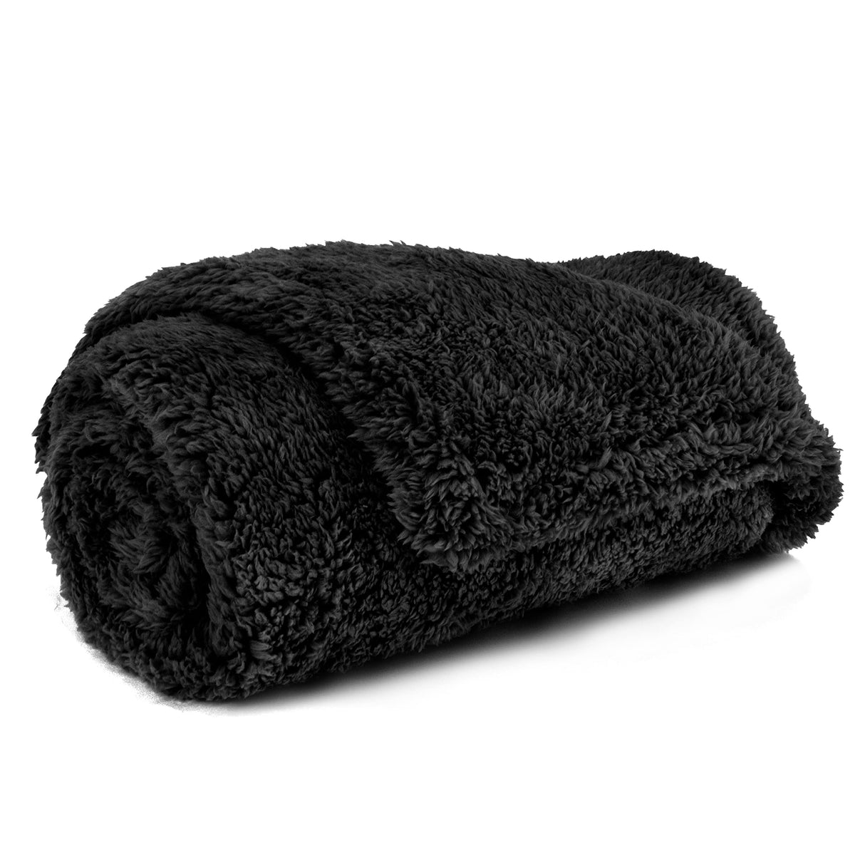 PetAmi Fluffy Waterproof Dog Blanket for Small Medium Dogs, Soft Warm Pet Sherpa Throw Pee Proof Couch Cover, Reversible Cat Puppy Bed Blanket Sofa Protector, Plush Washable Pad (Black, 29x40)