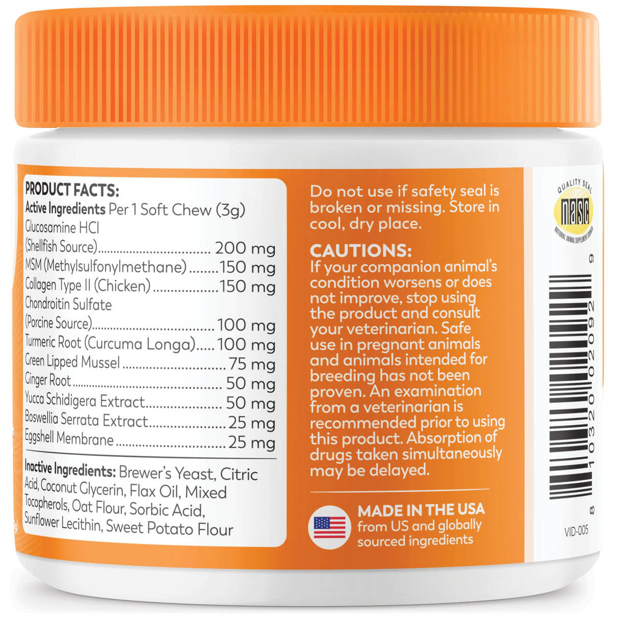 Dr. Harvey's Hip & Joint Soft Chews for Dogs, Daily Mobility Supplement Chewable Bites for Dogs with Glucosamine, Chondroitin & MSM, Green Lipped Mussel, Chicken Flavor (90 Chews)