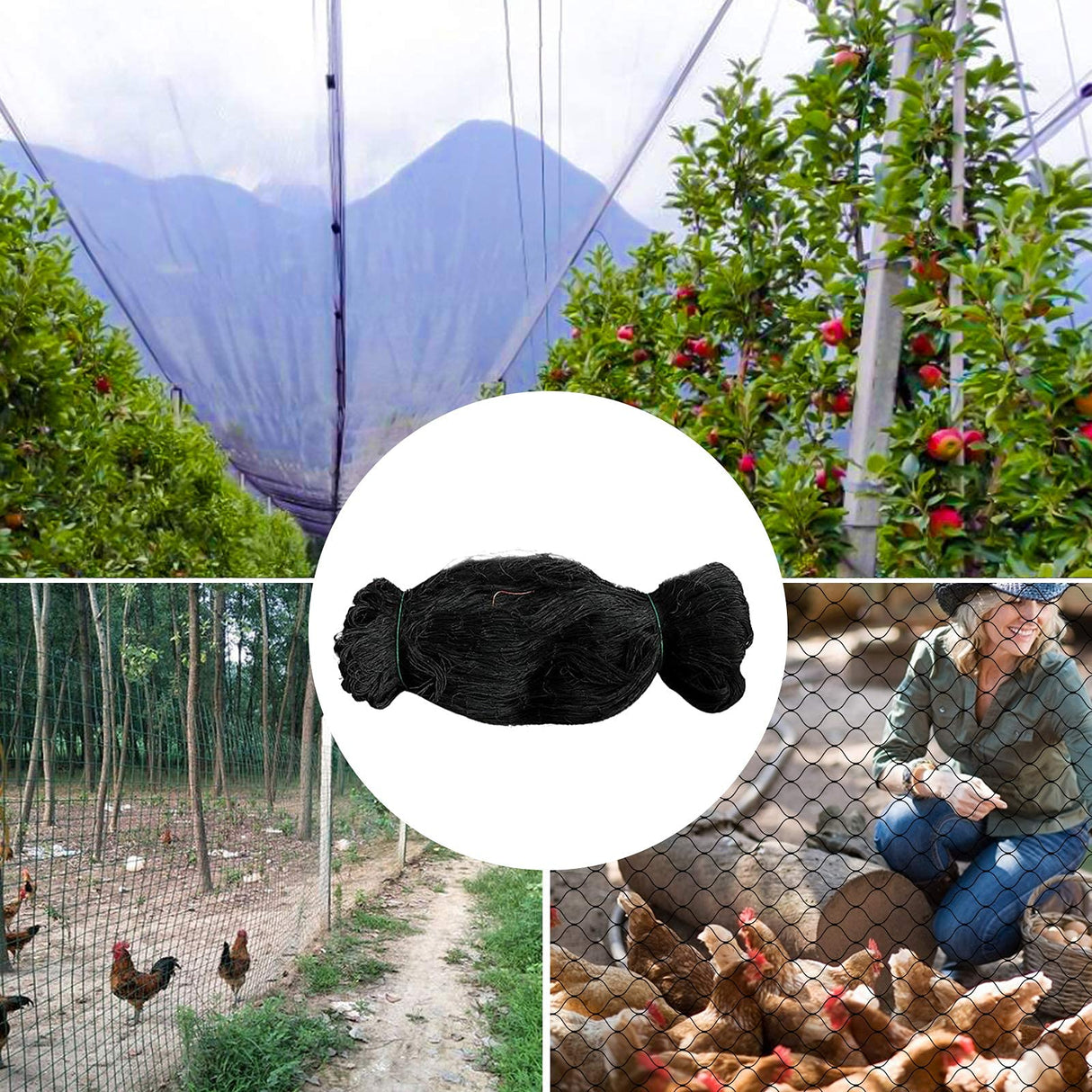 WOSCMI 25' x 50' Bird Netting Nylon for Garden Fruit Trees Chicken Coop Poultry Netting with 3/4'' Mesh Size