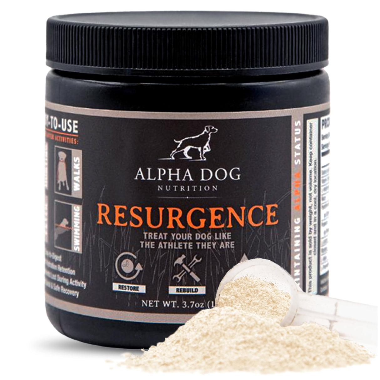Resurgence Dog Electrolytes by Alpha Dog Nutrition | Promote Dog Hydration, Increase Stamina, and Boost Recovery | Electrolyte Water Additive or Food Topper to Prevent Dehydration with Beef Flavoring