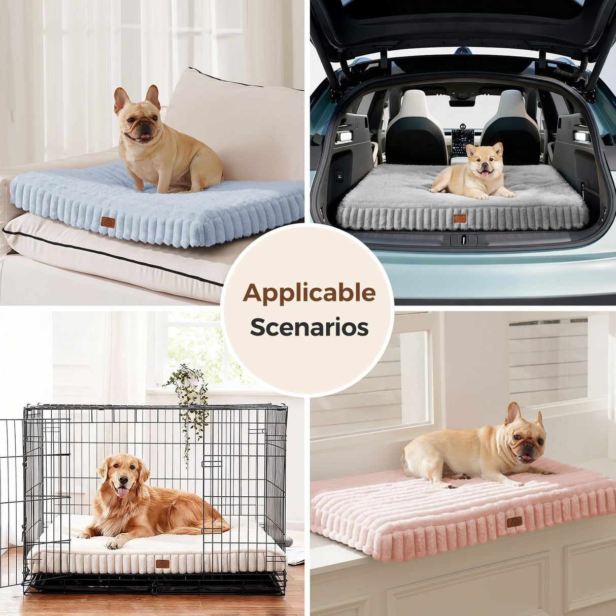 Orthopedic Dog Bed for Extra Large Dog, Waterproof Pet Bed for Crate,Non-Slip Bottom and Egg-Crate Foam with Removable Washable Cover Crate Bed,Grey,41"x27"x4"
