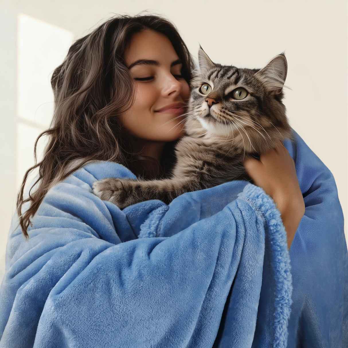 Luciphia Waterproof Pet Blanket, Liquid Pee Proof Dog Blanket for Sofa Bed Couch, Reversible Sherpa Fleece Furniture Protector Cover for Small Medium Large Dogs Cats, Navy Blue Large(65" x 57")