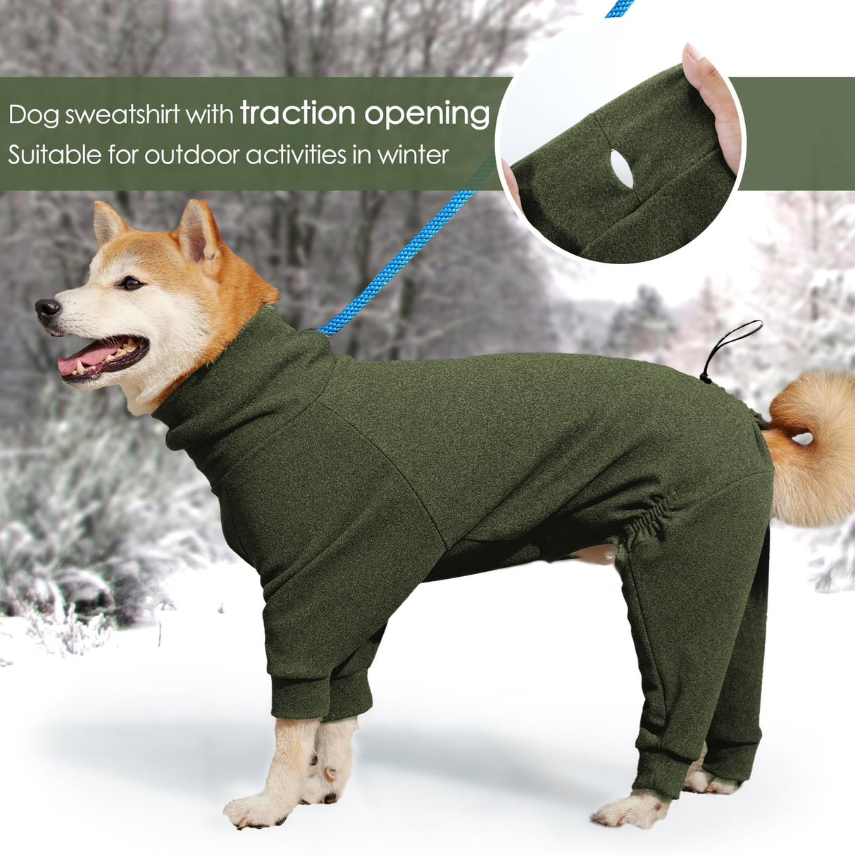 Dotoner Pullover Dog Sweater with Leash Hole - High Collar Cold Weather Vest for Large Dogs - Indoor & Outdoor Use