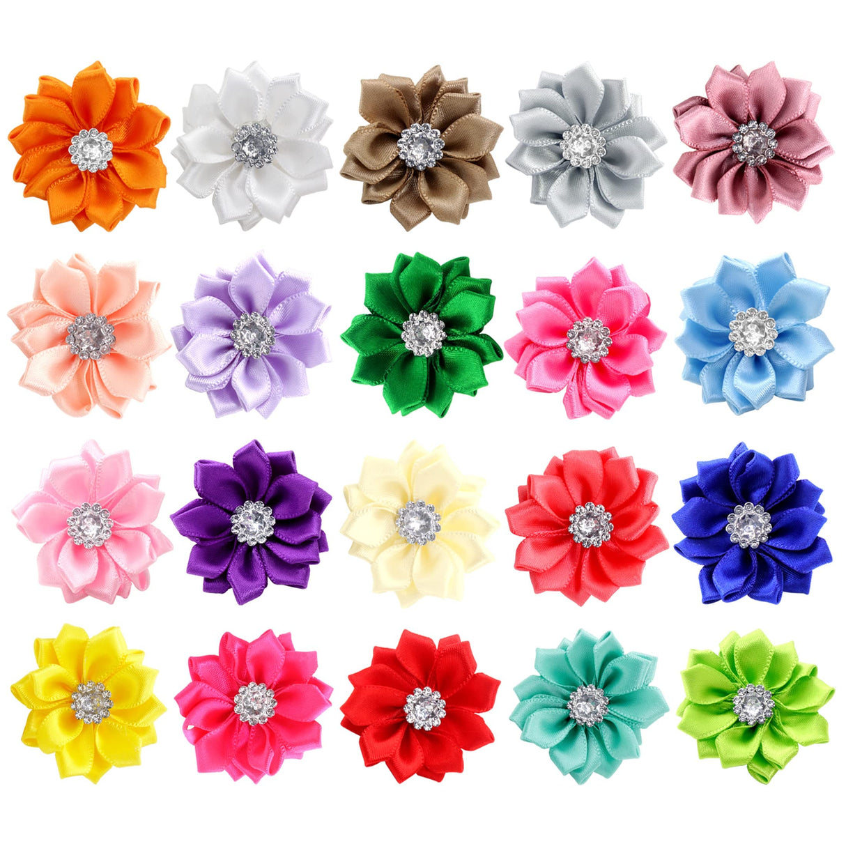 Petbuy 40Pcs Puppy Yorkie Dog Hair Bows Flower with Rubber Band,Pet Small Dog Girl Flower Christmas Hair Topknot Bowknot Hair Accessories Pet Grooming for Party Christmas Birthday
