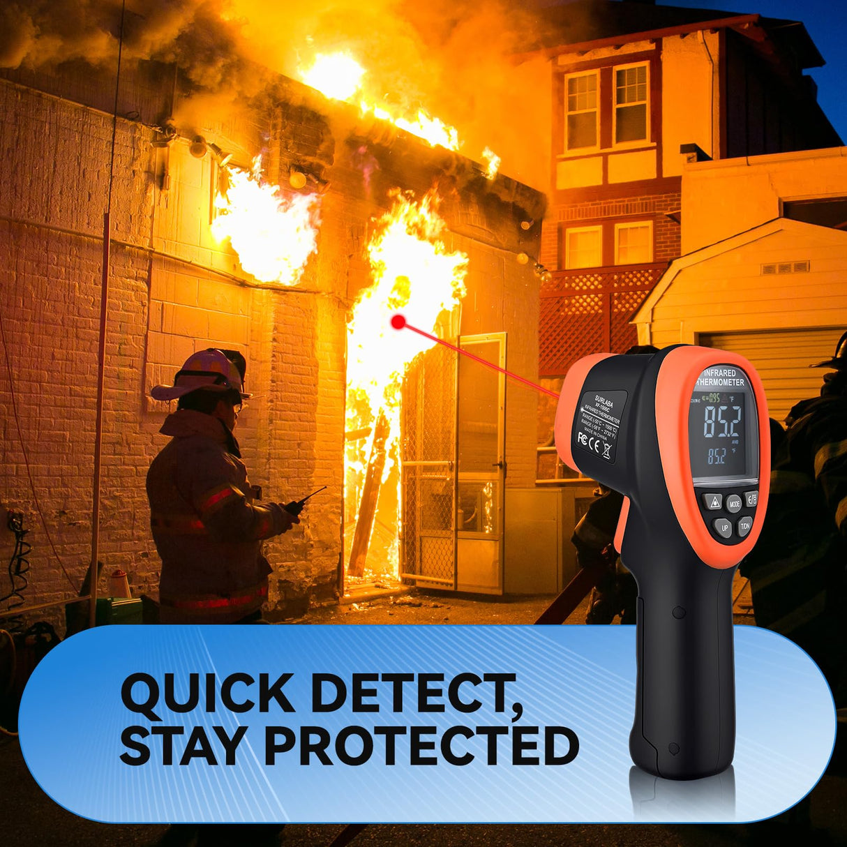 SURLABA Infrared Thermometer, Color LCD High Temp Thermometer Pyrometer IR Temperature Gun -58℉- 2732℉ (-50℃ to 1500℃),30:1 Distance Spot Ratio,Dual Laser and Flashlight(NOT for Human)