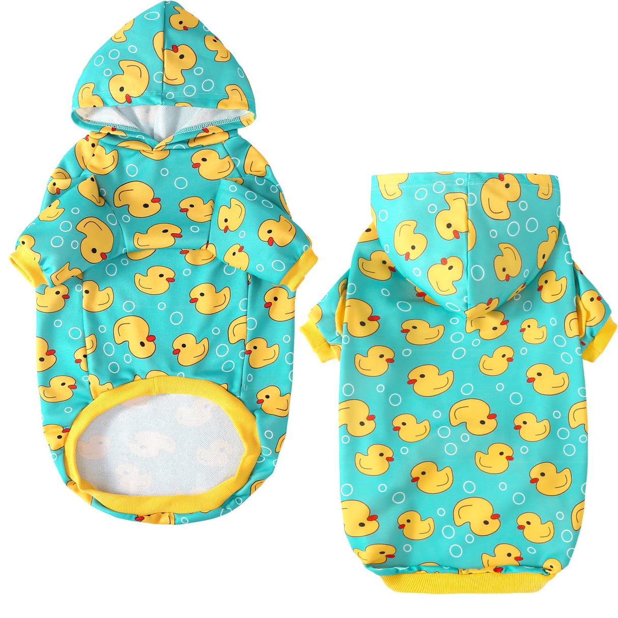 Dog Hoodie Pullover Sweatshirts Soft and Stretch Pets Clothes Yellow Duck Hooded for Medium Large Dogs(Yellow Duck 2XL)