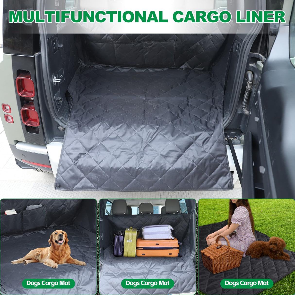 HAPPYHORSE Pet Dog Trunk Cargo Liner Compatible with Land Rover Defender 110 2020-2024 Cargo Cover Waterproof and Non-Slip Dog seat Cover Cargo Liner Area Protector Cover (Style A)