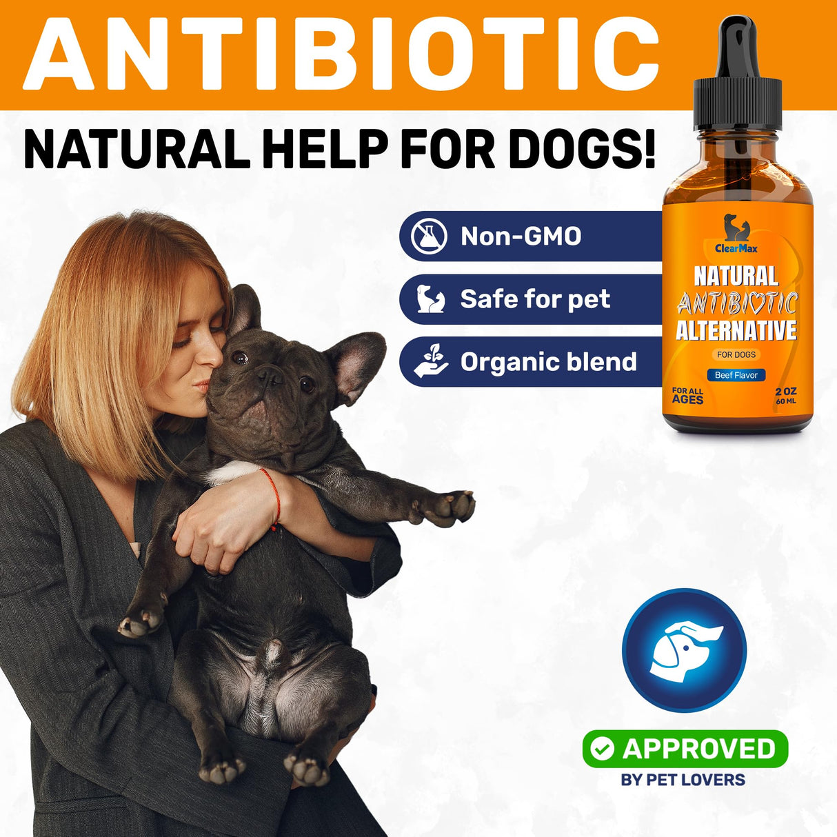Natural Antibiotics for Dogs for Allergies, Infections, Coughs, Digestive Moments β Dog Antibiotics with Beef Flavor May Support Urination and Breathing β Organic Composition with Cranberry β 2 Oz