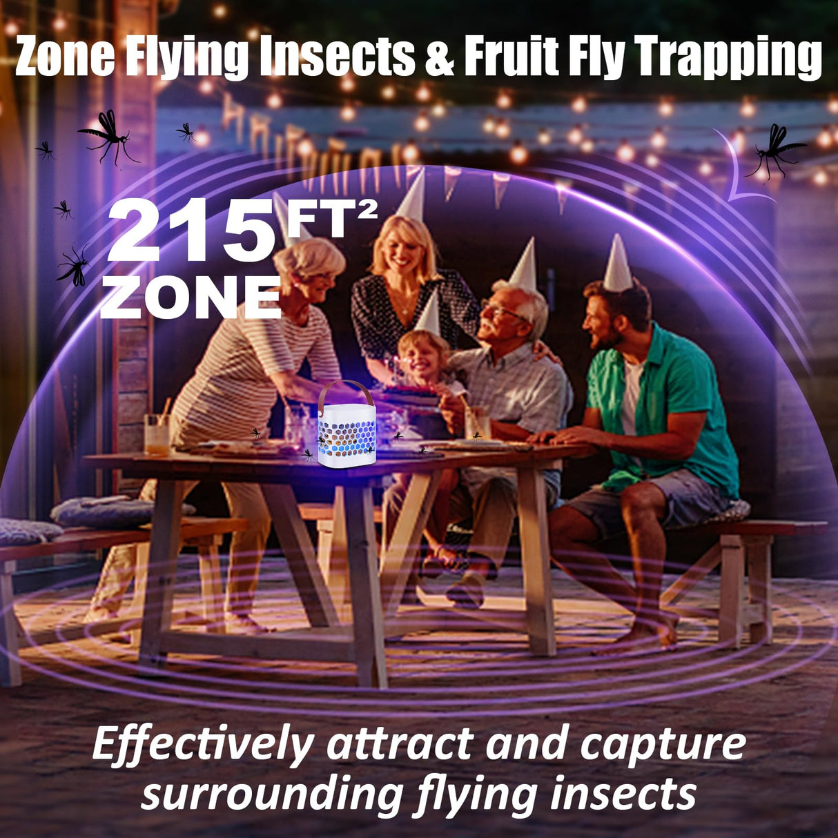 Flying Insect Trap, Upgrade Gnat Traps for House Indoor Outdoor, Rechargeable Portable 2-in-1 Fruit Fly & Flying Insect Trap, Safe Non-Toxic Gnat Killer UV Light Bug Catcher with Sticky Pad/Attractant
