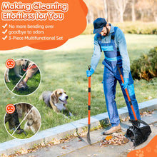 Load image into Gallery viewer, SlowTon Dog Pooper Scooper - 37.4" Long Handle Adjustable Metal Swivel Bin & Rake & Spade Kit with 20 Waste Bags, Portable Pooper Scooper for Gravel Lawn Grass, Suit for Small Medium Large Dog