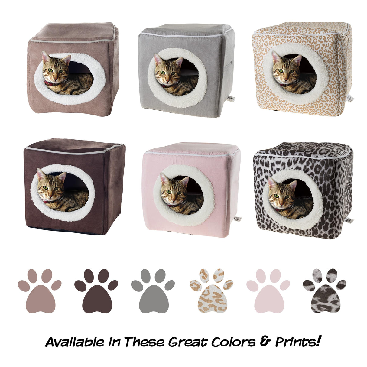 Cat House - Indoor Bed with Removable Foam Cushion - Cat Cave for Puppies, Rabbits, Guinea Pigs, Hedgehogs, and Other Small Animals by PETMAKER (Pink)