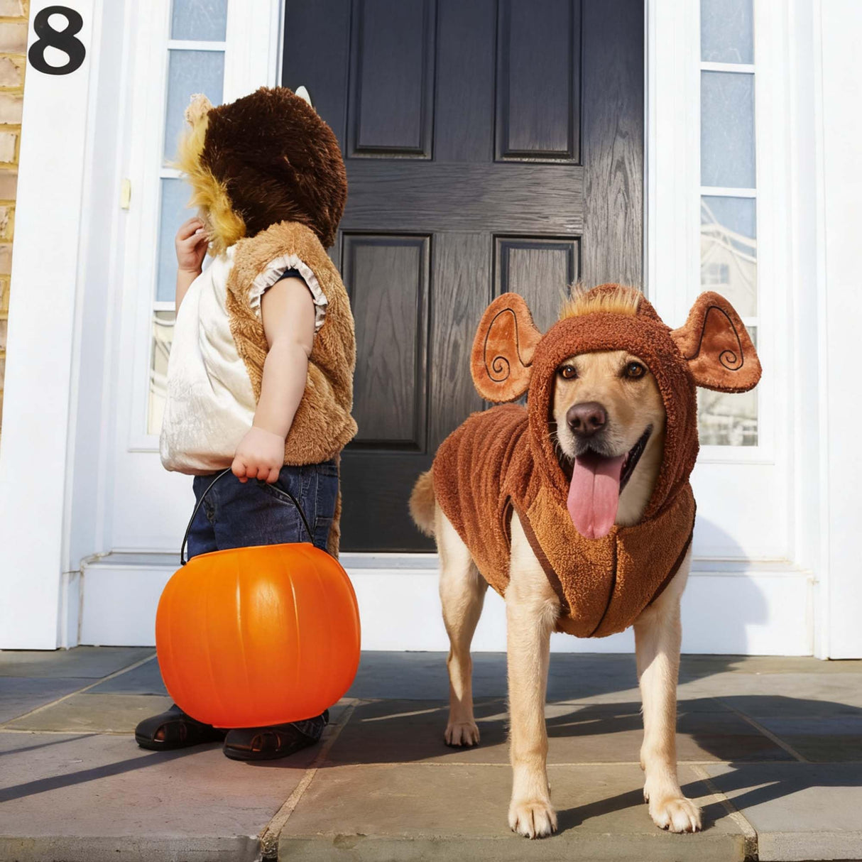 FLAdorepet Halloween Dog Monkey Costume for Small Large Breed Dogs,Winter Warm Pet Coat Funny Cat Clothes Hoodie for Labrador Bulldog Chihuahua Yorkie (5XL)