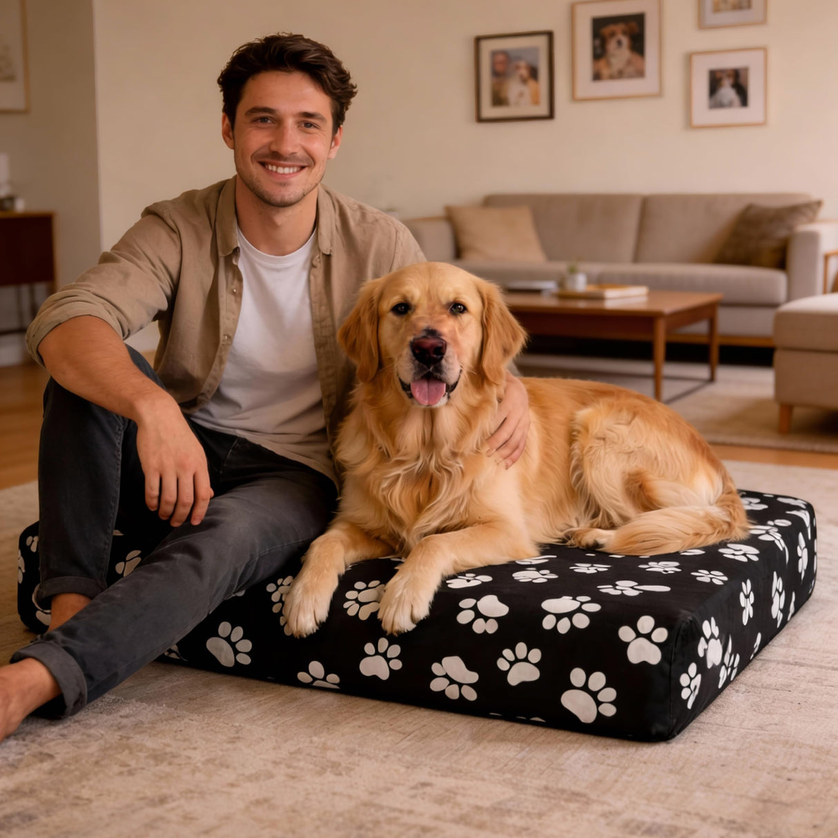 DUKE&LEFTY PetBed Slipcover-Stretch Soft Petbed Cover-Universal-Easy to Remove (Zipper Free)-Navy/Medium