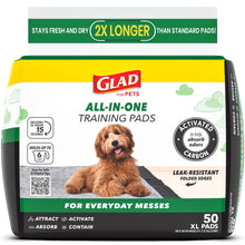 Load image into Gallery viewer, Glad for Pets JUMBOSIZE/XL Charcoal Puppy Pads, AllinOne Black Training Pads That ABSORB & Neutralize Urine Instantly New & Improved Quality, 50 Count (Pack of 1)