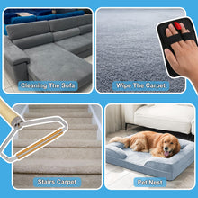 Load image into Gallery viewer, 3 in 1 Carpet Rake for Pet Hair Removal, Reusable Pet Hair Remover Broom, 60'' Adjustable Long Handle Dog and Cat Hair Remover Tool Set of 3, Lint Remover Scraper for Carpets, Rugs, Mats, Couch, Car