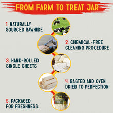 Load image into Gallery viewer, Canine Chews 10-11" Rawhide Bones for Large Dogs, Durable USA Beefhide Dog Rawhide Chews, Retriever Rolls 20 Pack (5 lbs)