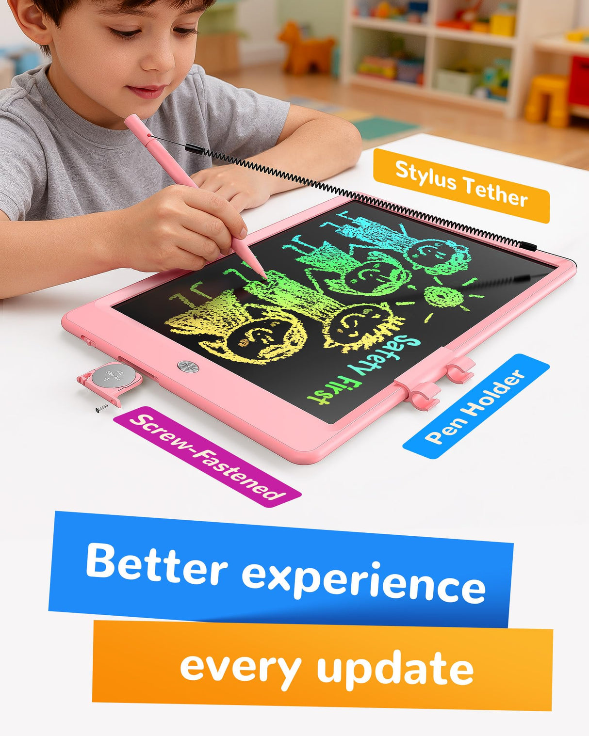 LCD Writing Tablet,Gifts for 3 Years Old Boys and Girls,10 Inch Colorful Doodle Board Drawing Tablet, Erasable Reusable Electronic Drawing Pads, Educational and Learning Toy for Kids