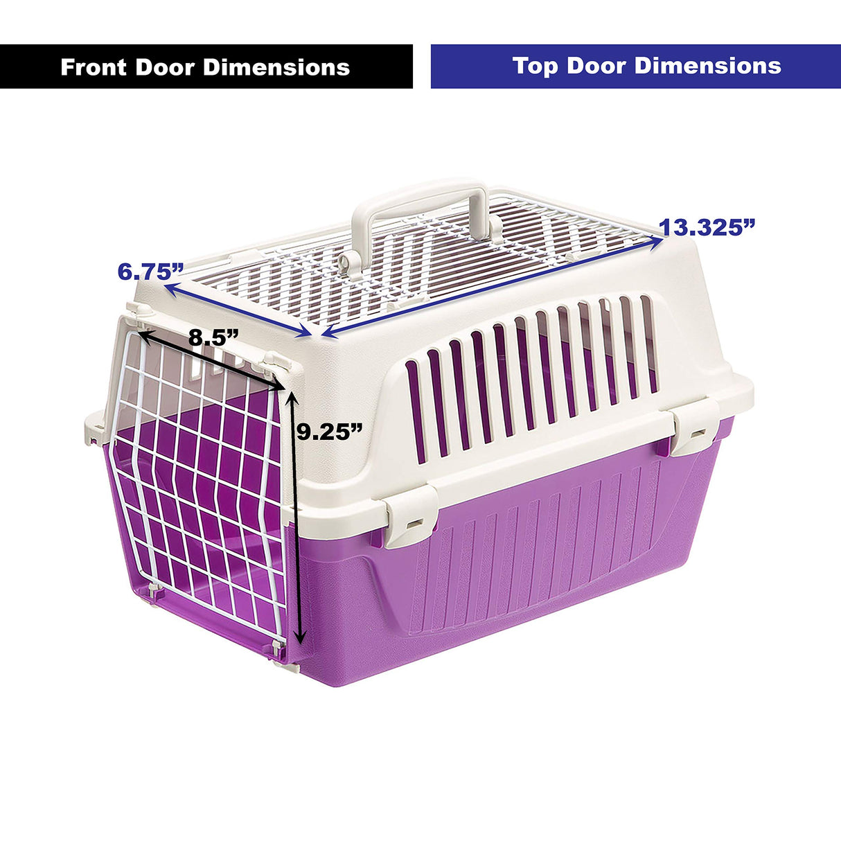Ferplast Atlas Pet Carrier | Small Pet Carrier for Dogs & Cats w/Top & Front Door Access