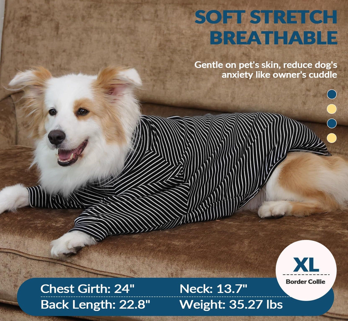 ROZKITCH Dog Fleece Sweater for Small Dogs Male Girl, Lightweight Shirt with Leash Hole, Soft Jumpsuit Loungewear for Indoor Outdoor Dailywear for Pug, Shih Tzu, Cocker Spaniel Blackwhite S