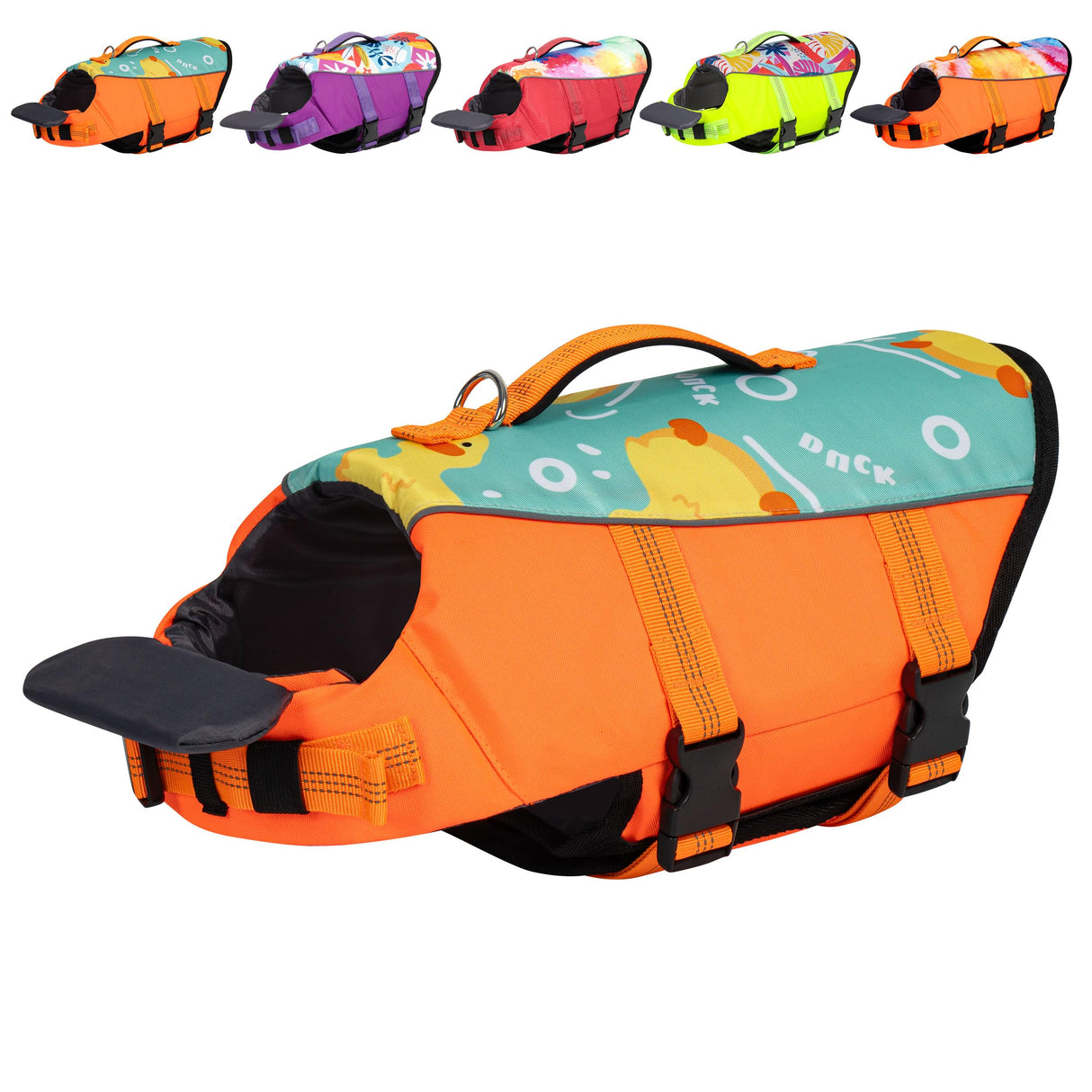 Cyeollo Dog Life Vest for Swimming & Boating, High Buoyancy Jacket with Front Float, Adjustable Sizes - Small to Large, Yellow Duck M