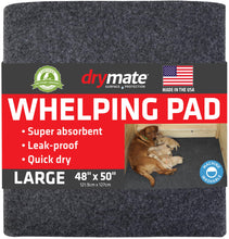 Load image into Gallery viewer, Drymate Whelping Box Liner Mat, Machine Washable, Super Absorbent, Waterproof, Quick Dry, Slip-Resistant, Reusable Dog Puppy Pee Pads for Training, Housebreaking, Incontinence, Crate (USA Made)(48x50)