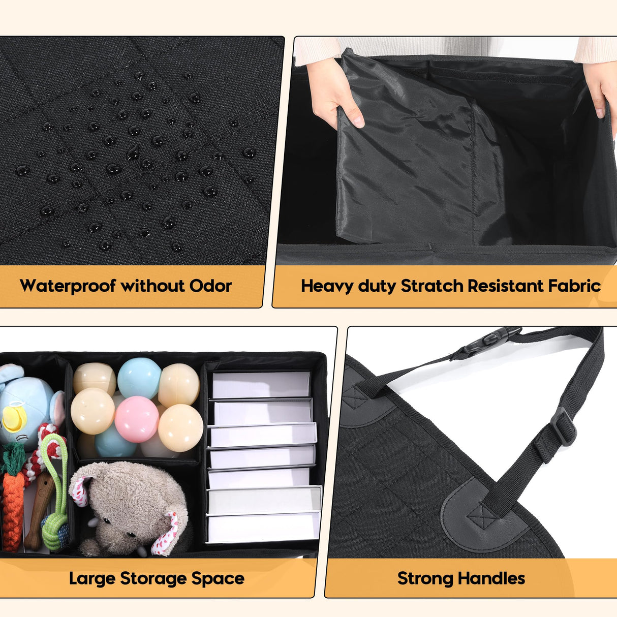 HOMBYS Detachable 2-in-1 Back Seat Extender for Dogs, Full-Coverage Pets Car Seat Cover & Storage Organizer, Waterproof Seat Protector for Cars, TruVs, Trucks (with Zipper Combination, Large)