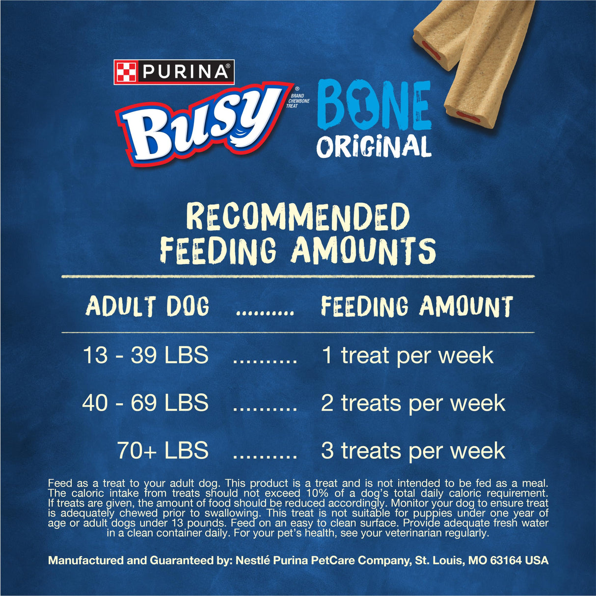 Purina Busy Bone Adult Dog Chew Bone Treats, Original - 10 ct. Pouch