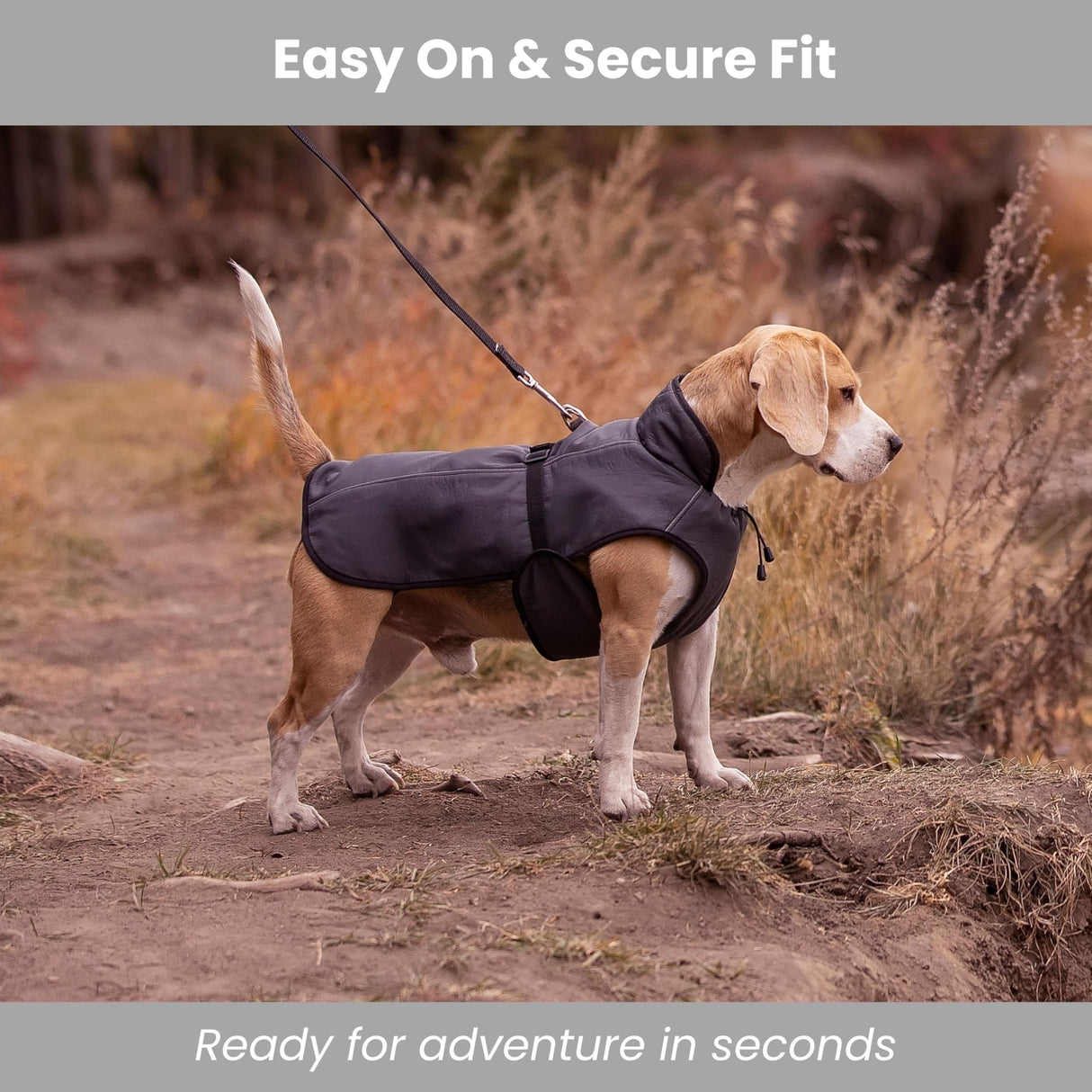 Lucolove Self-Heating Thermal Insulated Dog Coat - Waterproof Winter Jacket for Small, Medium, Large Dogs - Lightweight Non-Bulky Fit, Easy On/Off Clip, Hair-Free Lining (2XL)