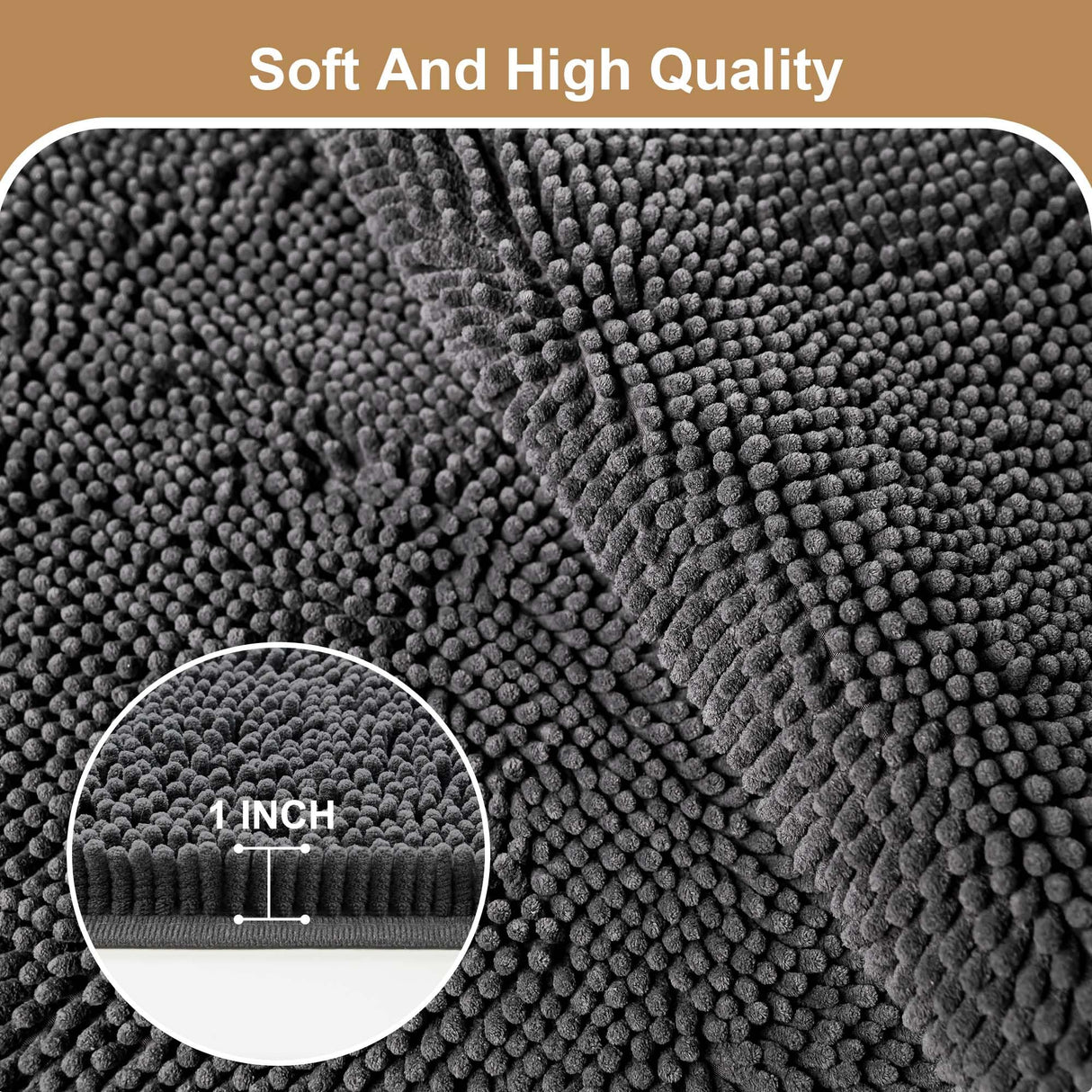 Amyracel Absorbent Dog Door Mat for Muddy Paws, 72" x 36" Non Slip Washable Door Mat Indoor Entrance, Quick Dry Chenille Pet Entry Rugs for Entryway Indoor, Grey